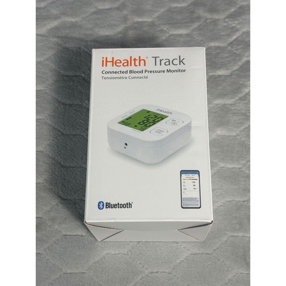 iHealth Track Connected Blood Pressure Monitor Bluetooth KN-550BT White New
